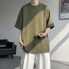 超大码金属标手工设计肌理感短袖T恤8XL-M垂感冰丝半袖DX1220/P38，男装T恤，电商B238