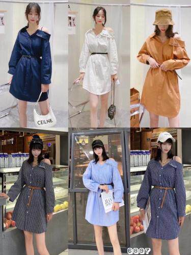 秋款斜肩连衣裙，女装连衣裙，衣布社R