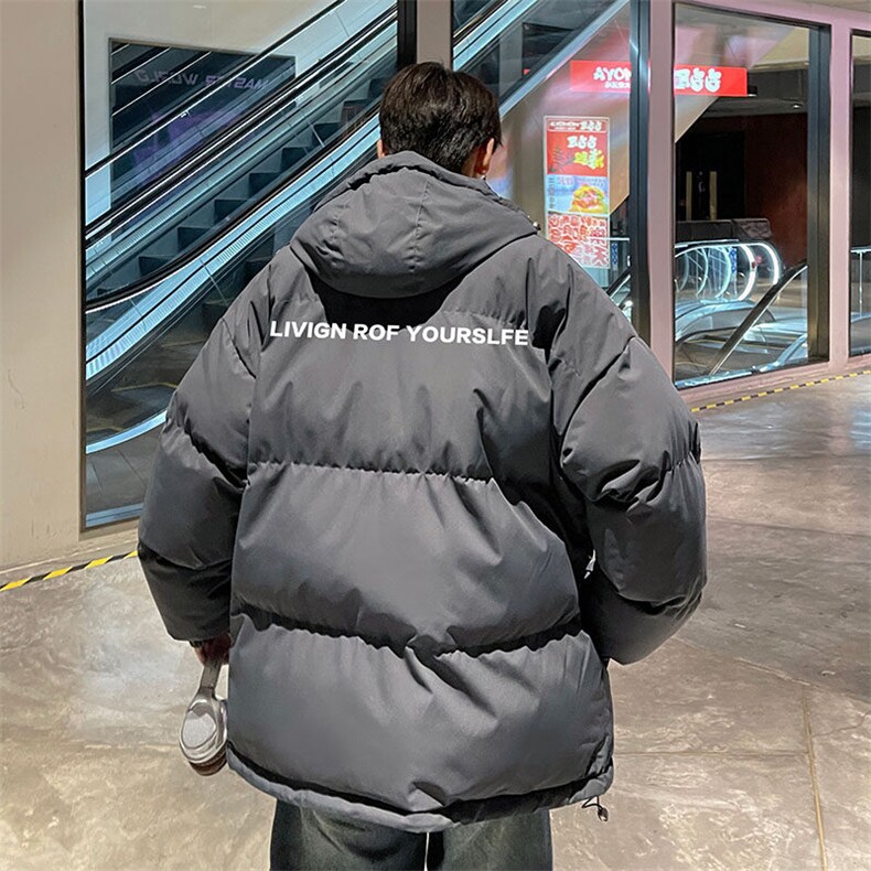 现货抖音得物可供视频三防加厚羽绒连帽棉衣外套面包棉服85530,男装棉衣,电商A486