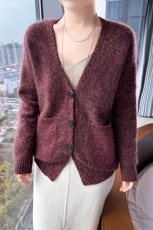 V领毛衣女宽松慵懒风秋冬百搭韩版针织打底衫上衣，女装羊毛衫，百越羊绒
