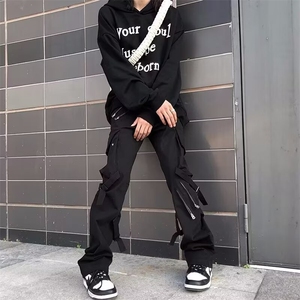 高街嘻哈hiphop长裤子风炸街绑带工装裤痞帅男KD1036,hiphop 穿搭男图片