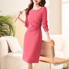 正式场合连衣裙女春装2024年新款高级感气质修身高端春秋包臀裙子，女装连衣裙，卡杰菲