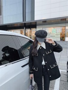 小香气质毛呢大衣显瘦外套图片