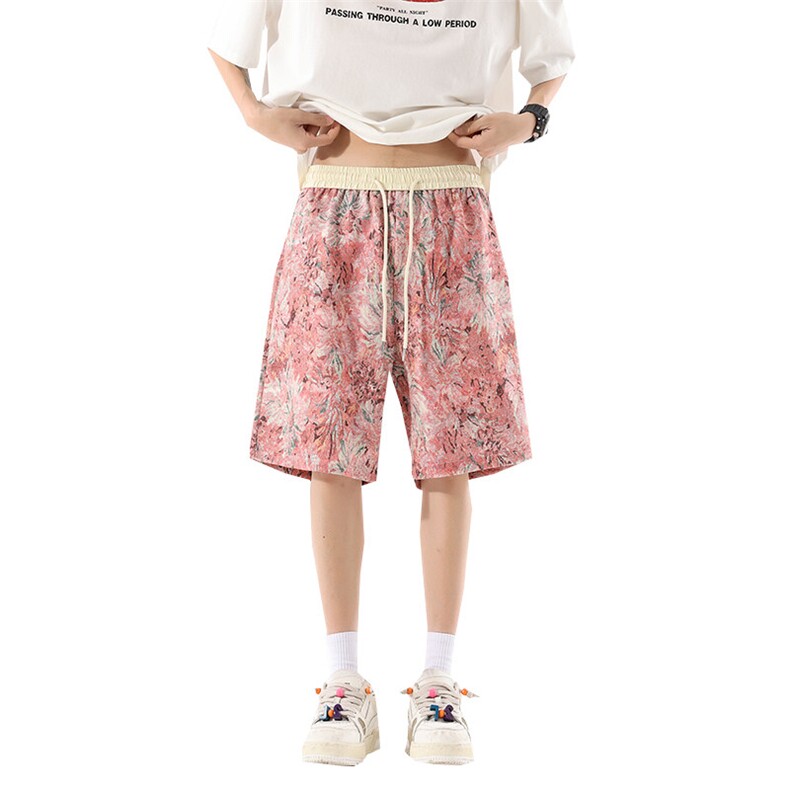 短裤男夏季美式复古拼接五分裤潮牌宽松大码XZ102B-1DK2587P25,男装牛仔裤,星座102B-1