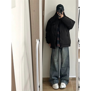 现货美式高街休闲夹克冬季立领纯色三防户外工装加厚棉服外套图片