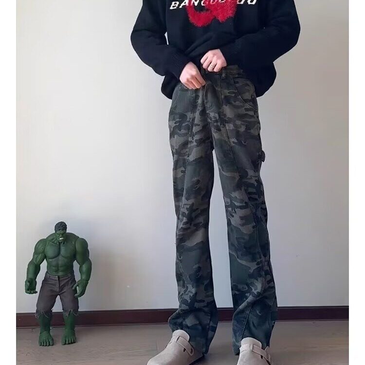 美式高街复古迷彩工装牛仔裤男加绒加厚513ACK2654常规42加绒52,男装牛仔裤,星座513A