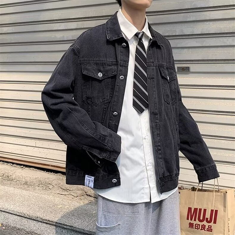 男秋季外套潮牌街头牛仔夹克R003P60图片