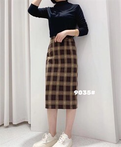 深秋时尚，田字格一步裙，,其它,帝凡璐