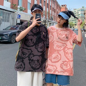 21夏款情侣风240克双纱棉高品质宽松大码圆领卡通印花T恤T50-P40,男装T恤,星座914-3
