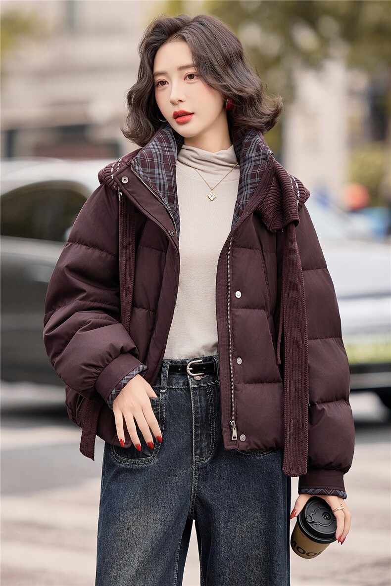 2026年冬季90白鸭绒羽绒服保暖常规有帽可拆厚款韩版网红通勤简约,女装羽绒服,众宇琦