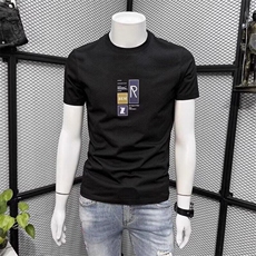 男士高端简约短袖T恤潮牌夏季透气纯棉薄款修身圆领半袖体恤上衣，男装T恤，电商B212（原钱塘6029）