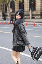 狐狸毛领牛仔外套！MLXL！现货！！，其它，欧雅斯丹·尔