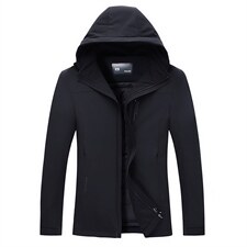 连帽鹅绒羽绒服男士冬季休闲简约气质内胆可卸羽绒袄ZG33078-P335图片