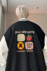 摇粒绒棒球服男大码开衫卫衣男夹克BF86322-P65，男装夹克，电商A040