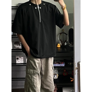 铆钉垫肩短袖男夏季潮牌半袖DX034特33图片