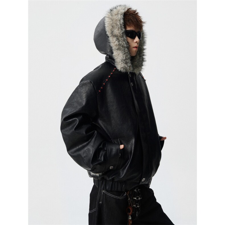 706-LK3145-P148特P现货冬季男连帽座山雕毛加厚领棉服外套,男装棉衣,星座706
