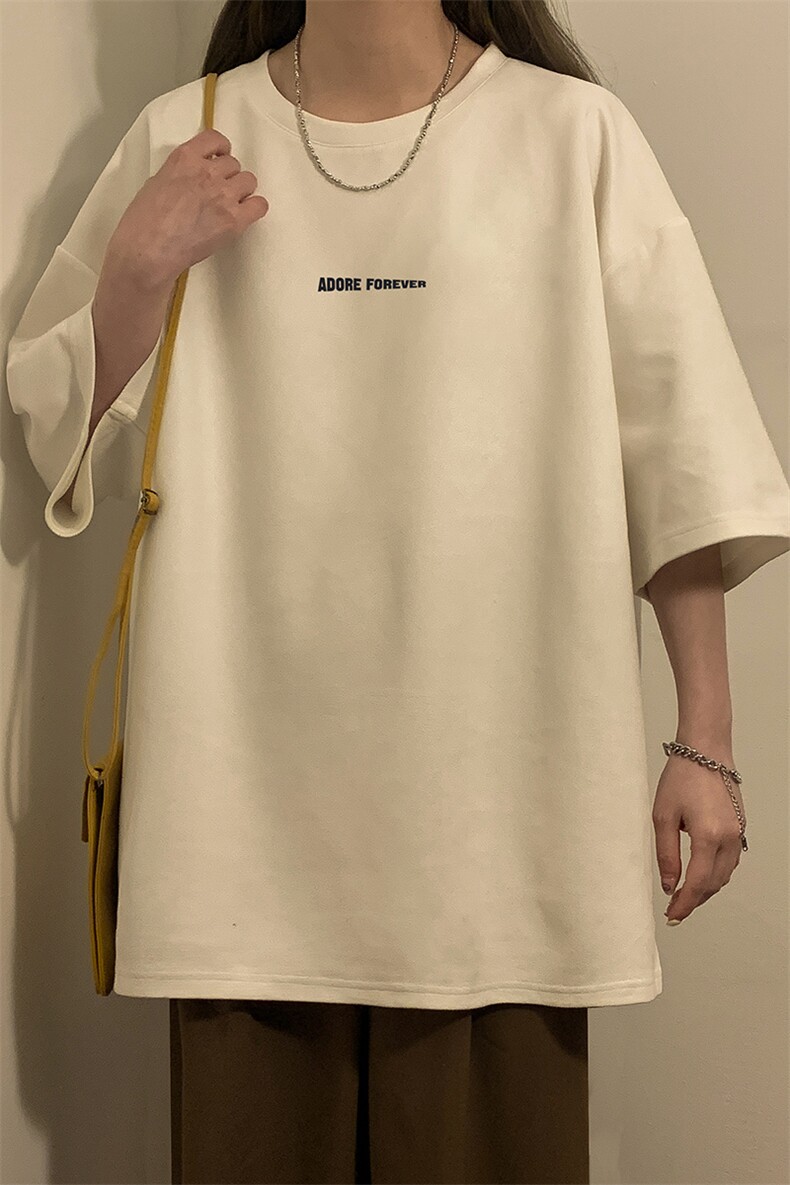 中性2026夏装麂皮绒情侣半袖衫男女装夏季宽松大码短袖T恤S210P28,男装T恤,电商A233-1