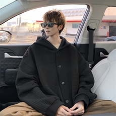 8XL~M加绒加厚夹克卫衣特大码连帽重磅开衫外套KS2102P80加绒100，男装夹克，电商B238