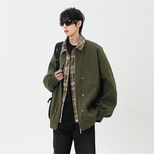2025春休闲痞帅工装翻领夹克潮流外套得物二开XZ301b-2-JK2589P78图片