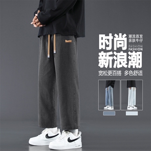 夏季阔腿宽松运动裤子夏天潮流卫裤直筒休闲长裤抽绳K830-特批-37图片