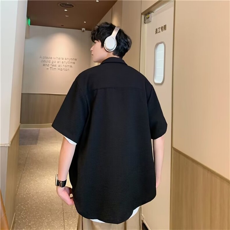 夏季新款衬衫潮流慵懒男方领衬衫C777P35,男装衬衫,星座1116-2
