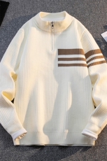 8786-P502025年秋冬半高拉链领毛衣男时尚长袖针织衫，男装针织衫/毛衣，电商A113