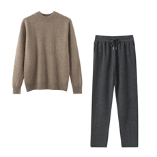 秋冬季新款男士套装8327马鞍肩+28裤子，男装休闲套装，恒标羊绒