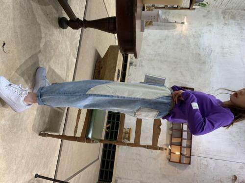 春季新品欧货牛仔拼接衬衫，女装衬衫，怪怪树