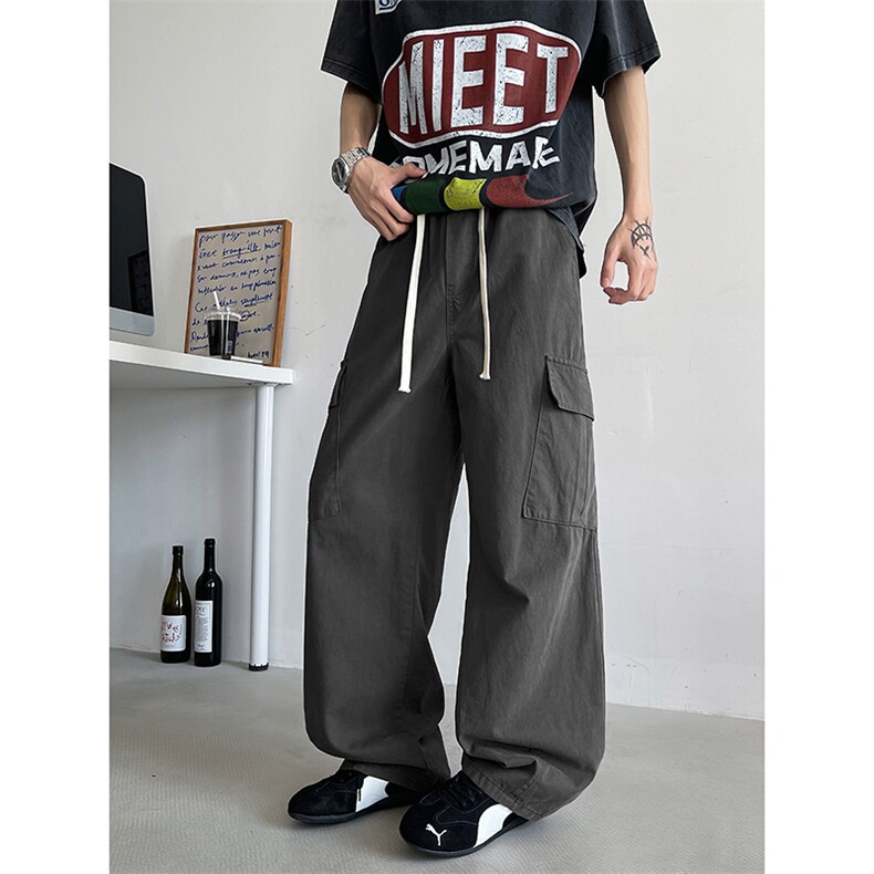 hiphop水洗棉拼接工装裤男美式休闲裤子-A2020TP50控88图片