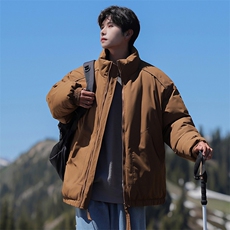 现货冬季美式休闲加厚雪山外套夹克立领纯色三防户外工装棉服，男装夹克，电商A486