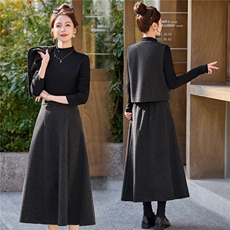 2026春装新款简约时尚休闲修身三件套，女装套装/套裙，罗腾