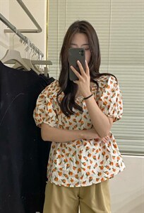 夏季新款花色拉肩小衫推荐图片