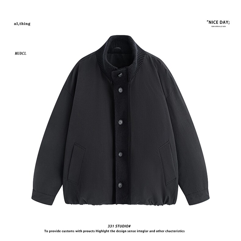 平铺~新标90白鸭绒冬季拼料立领美式羽绒服外套E125/P278,男装羽绒服,电商B331