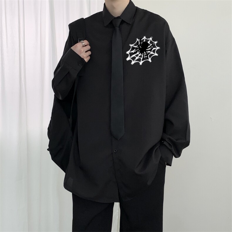 2024年春季休闲垂感衬衣男生韩版百搭青少年翻领长袖CS1134-P33,男装衬衫,星座308B-2