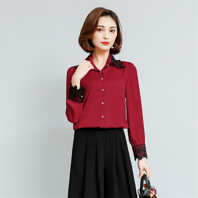 蕾丝衫/雪纺衫通勤其他常规单件2020年春季纯色,女装蕾丝衫/雪纺衫,众宇琦