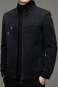 冬季中年男立领呢子外套加厚夹棉宽松大衣爸爸装YYN106176-P220，男装毛呢大衣，电商B212（原钱塘6029）