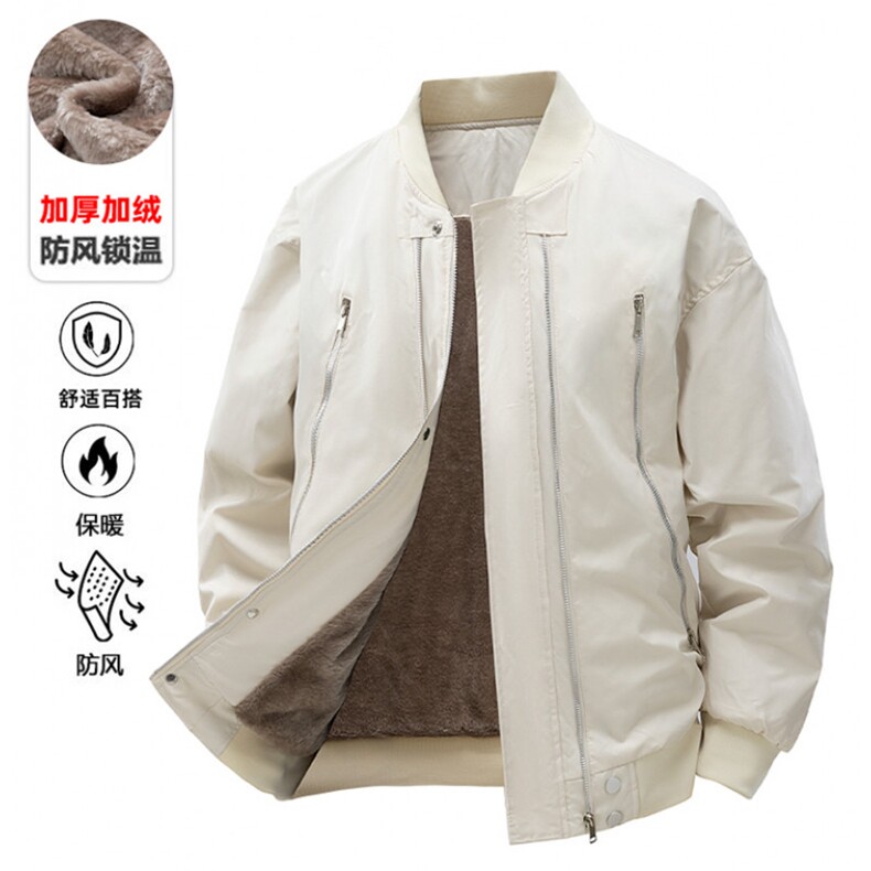 美式加绒加厚棒球服夹克男大码港风复古工装外套JK220-P75加绒P85,男装夹克,星座308B-2