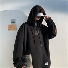 2021冬季新白墙港风大码男女贴布印花加绒加厚连帽卫衣W5201-P50，男装卫衣，电商A001