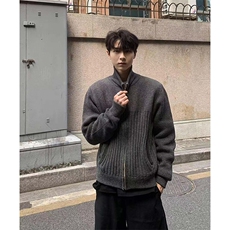 网图A2323TP65-秋冬新款正肩高领拉链开衫毛衣男宽松针织衫外套，男装针织衫/毛衣，电商B241