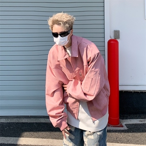 美式复古PU皮夹克工装夹克男高街潮牌飞行员皮衣外套JK9233-p78图片