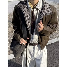 假两件复古翻领夹克男春秋美式痞帅外套休闲宽松J759，男装夹克，星座1116A（原606A-3）