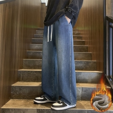 冬季加绒加厚牛仔裤男棉裤秋裤保暖抗寒宽松直筒裤子113-1-P46，男装牛仔裤，星座1006-1