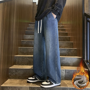 冬季加绒加厚牛仔裤男棉裤秋裤保暖抗寒宽松直筒裤子113-1-P46图片