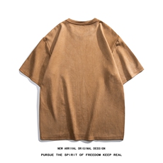 白底23夏季鹿皮绒印花时尚百搭印花宽松短袖T恤DT1104P30控48，男装T恤，电商A247-1
