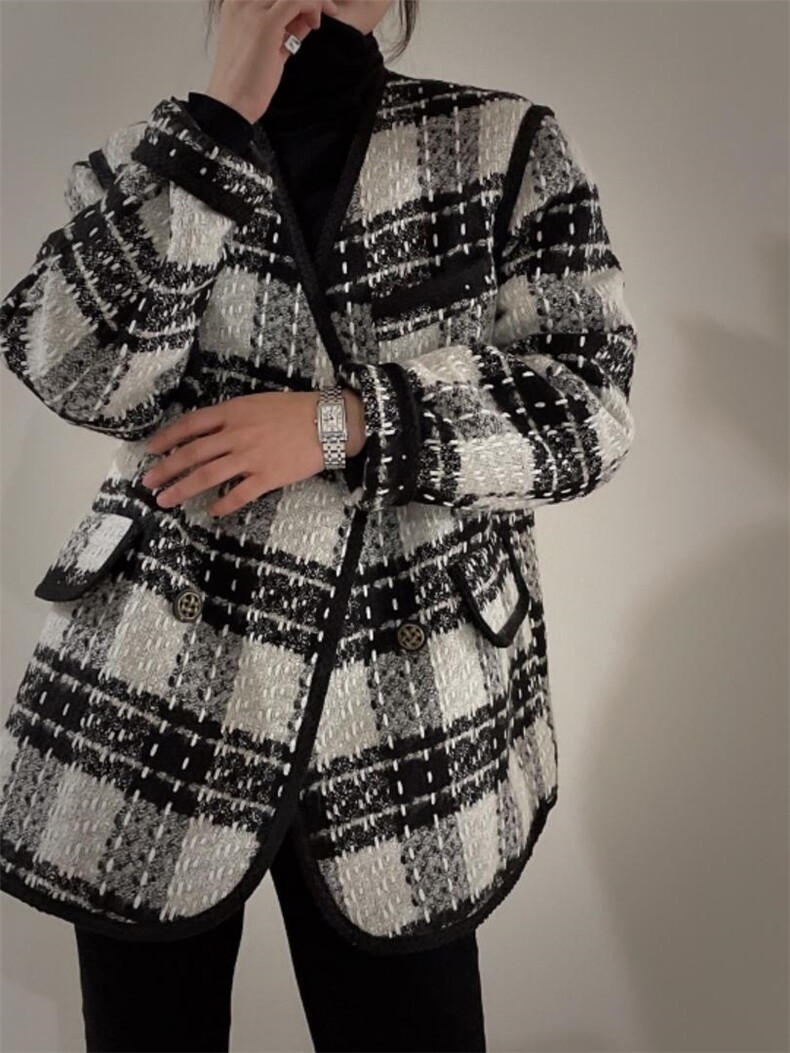 小香风格子外套，其它，麦缇诺