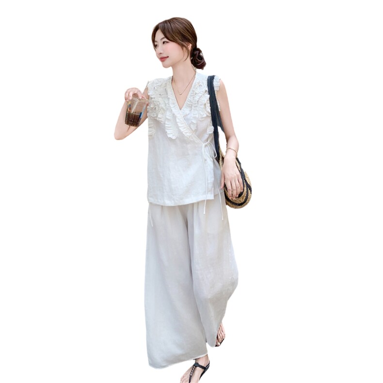 休闲风老钱风时尚套装茶服夏装套装中国风民族风宽松短袖夏季复古,女装套装/套裙,2C259