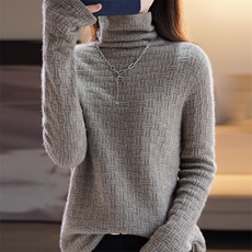 高品质羊毛女装高领毛衣时尚百搭显瘦保暖针织衫，女装羊毛衫，蒙莲贝斯