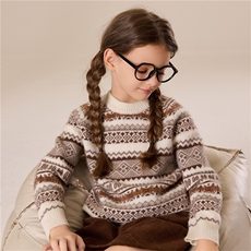 2025新款儿童毛衣秋冬7针全身费尔岛时尚百搭通勤儿童羊绒衫，童装儿童羊绒衫，跳跳羊儿童羊绒衫