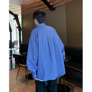 格子衬衫男士规港风潮流文艺帅气宽松2024秋冬ins外套CY981-P33图片