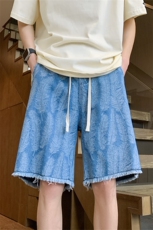 K138/P45牛仔短裤男夏季宽松五分裤水洗街头中裤百搭休闲裤，男装牛仔裤，电商基地A050
